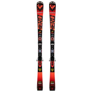 Rossignol Hero Limited 2023 – röd carving-skida med bindning, sida och grafik