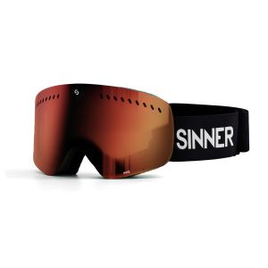 Sinner Pine Skibril - Matzwart - Rode spiegellens
